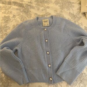Abercrombie & Fitch Women's Light Blue Cardigan